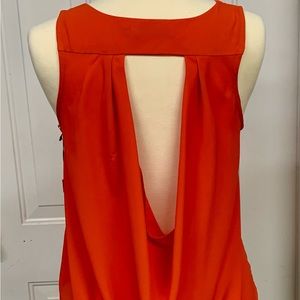 NWT Askari open back orange top size M